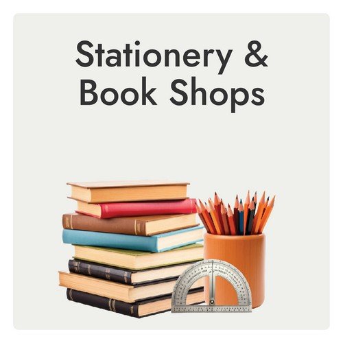 Stationery And Book Shop Selling Office Supplies, School Items, Books, And Notebooks